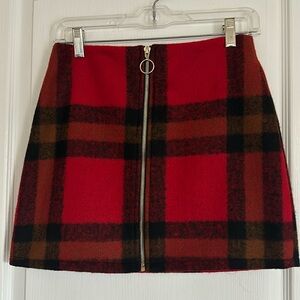 Forever21 plaid Mini skirt  Red Size Small